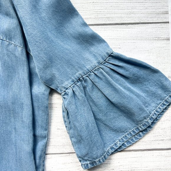 Zara denim dress ruffle sleeve - Picture 10 of 11